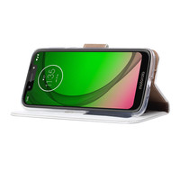 Bookcase Motorola Moto G7 Play hoesje - Wit