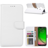 Bookcase Motorola Moto G7 Play hoesje - Wit