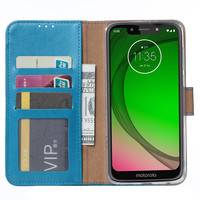 Bookcase Motorola Moto G7 Play hoesje - Blauw