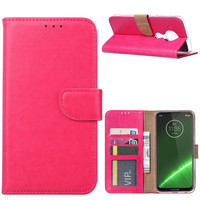 Bookcase Motorola Moto G7 Plus hoesje - Roze