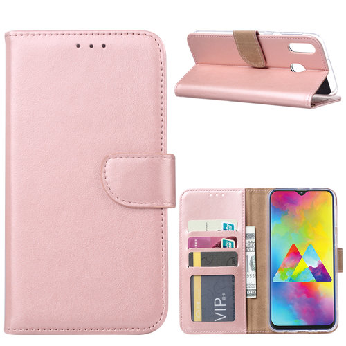 Bookcase Samsung Galaxy M20 hoesje - Rosé Goud