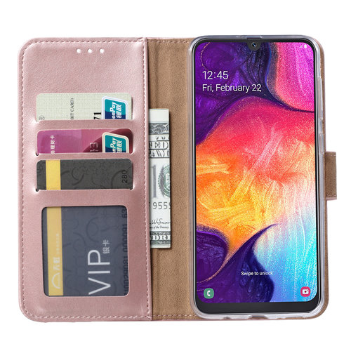 Bookcase Samsung Galaxy A50 hoesje - Rosé Goud