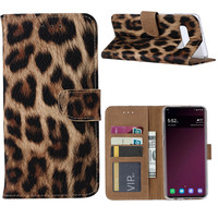 Panter print lederen Bookcase hoesje voor de Samsung Galaxy S10 Plus