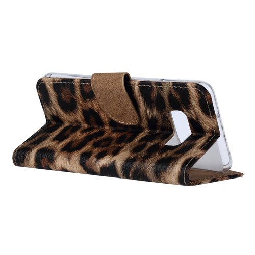 Panter print lederen Bookcase hoesje voor de Samsung Galaxy S10E