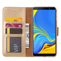 Bookcase Samsung Galaxy A7 2018 hoesje - Goud