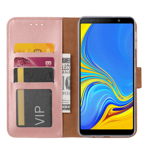 Bookcase Samsung Galaxy A7 2018 hoesje - Rosé Goud