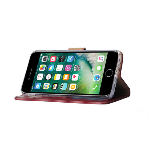 Bookcase Apple iPhone 8 Plus hoesje - Bordeauxrood