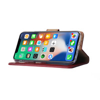 Bookcase Apple iPhone X hoesje - Bordeauxrood