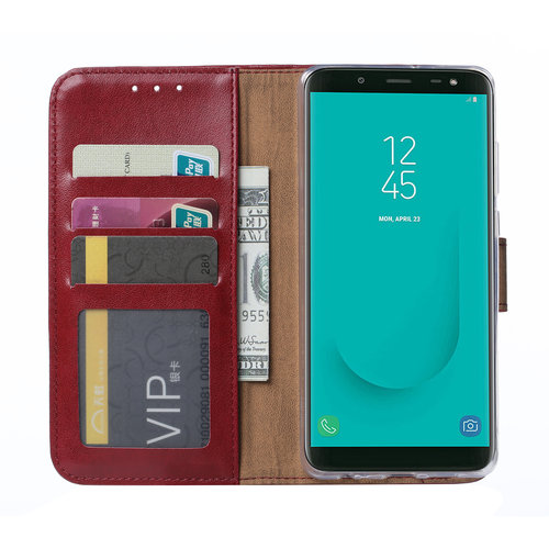 Bookcase Samsung Galaxy J6 2018 hoesje - Bordeauxrood