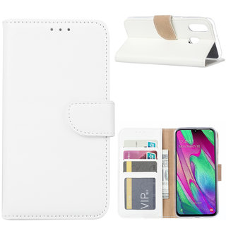 Bookcase Samsung Galaxy A40 hoesje - Wit