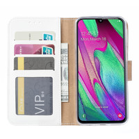 Bookcase Samsung Galaxy A40 hoesje - Wit