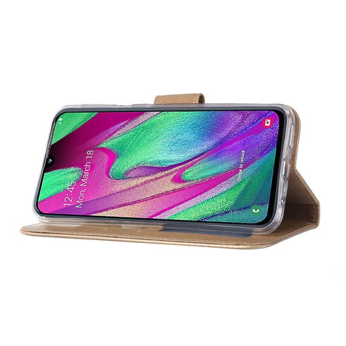 Bookcase Samsung Galaxy A40 hoesje - Goud