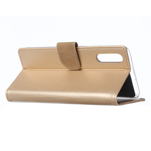 Bookcase Samsung Galaxy A70 hoesje - Goud