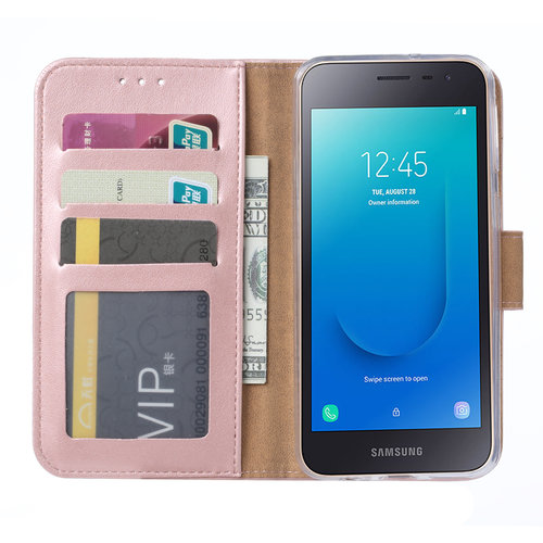 Bookcase Samsung Galaxy J2 Core hoesje - Rosé Goud