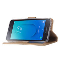 Bookcase Samsung Galaxy J2 Core hoesje - Goud