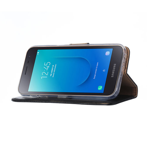 Bookcase Samsung Galaxy J2 Core hoesje - Zwart