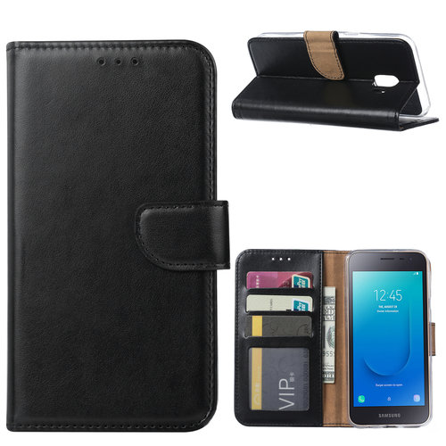 Bookcase Samsung Galaxy J2 Core hoesje - Zwart