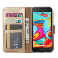 Bookcase Samsung Galaxy A2 Core hoesje - Goud