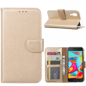 Bookcase Samsung Galaxy A2 Core hoesje - Goud