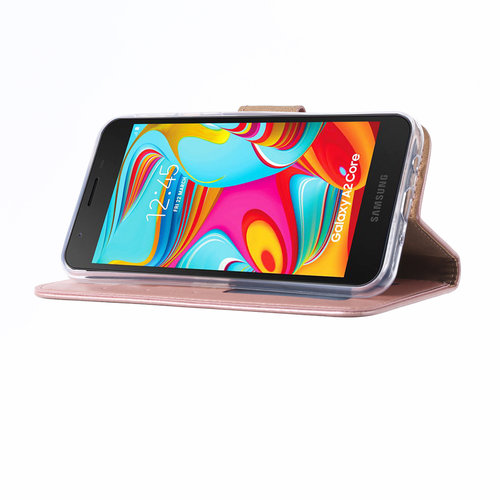 Bookcase Samsung Galaxy A2 Core hoesje - Rosé Goud