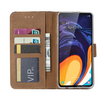 Panter print lederen Bookcase hoesje voor de Samsung Galaxy A60