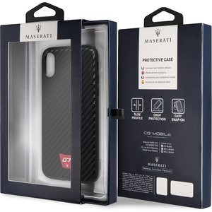 Maserati Originele GranSport GT Carbon Hardcase Back Cover Hoesje voor de Apple iPhone X / XS - Zwart