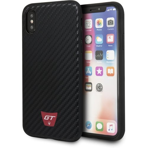 Maserati Originele GranSport GT Carbon Hardcase Back Cover Hoesje voor de Apple iPhone X / XS - Zwart