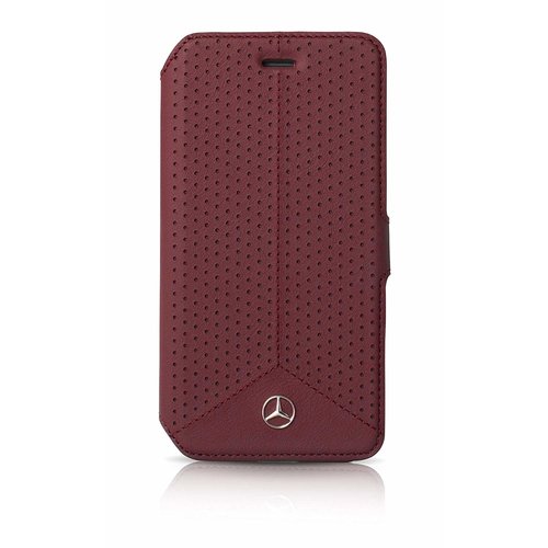 Mercedes-Benz Originele Perforated Echt Lederen Bookcase voor de Apple iPhone 6 / 6S - Bordeauxrood