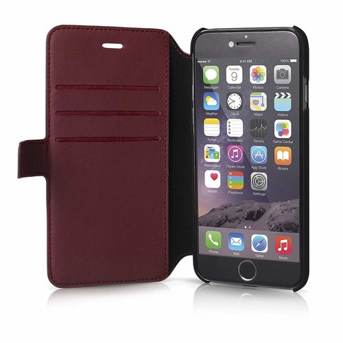 Mercedes-Benz Originele Perforated Echt Lederen Bookcase voor de Apple iPhone 6 / 6S - Bordeauxrood