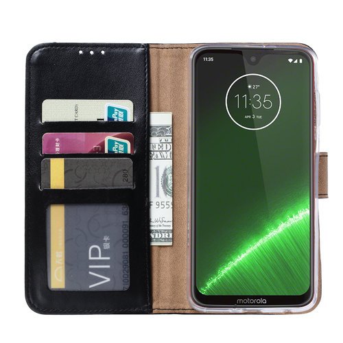 Bookcase Motorola Moto G7 Power hoesje - Zwart