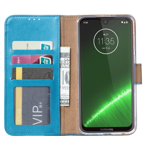 Bookcase Motorola Moto G7 Power hoesje - Blauw