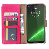 Bookcase Motorola Moto G7 Power hoesje - Roze