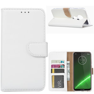 Bookcase Motorola Moto G7 Power hoesje - Wit