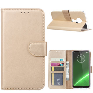 Bookcase Motorola Moto G7 Power hoesje - Goud