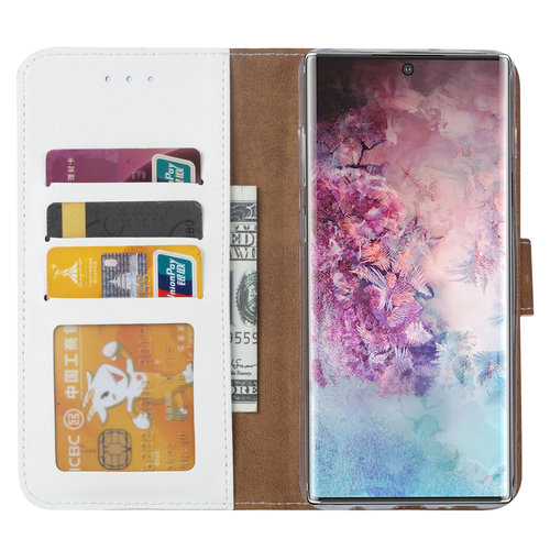 Bookcase Samsung Galaxy Note 10 hoesje - Wit