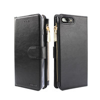 Xssive Portemonnee Case Apple iPhone 8 Plus hoesje - Zwart