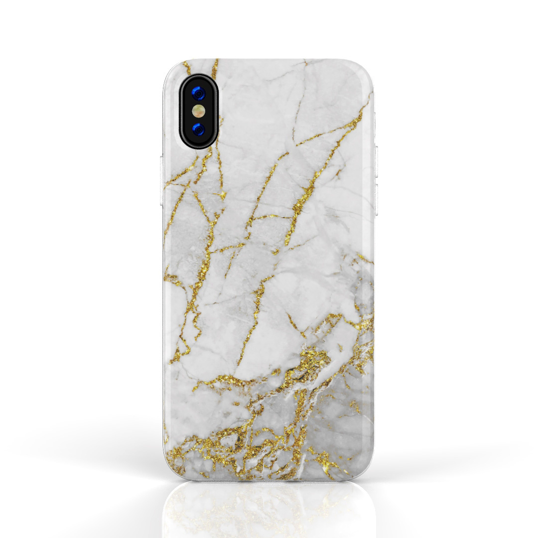 Xssive Fashion Case iPhone XR hoesje - Carrara Goud Marmer - Diamtelecom