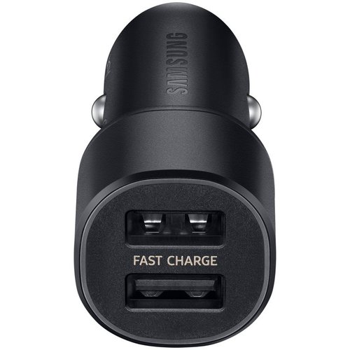 Samsung Originele Dual Port Autolader Kop Adaptive Fast Charging  - Zwart