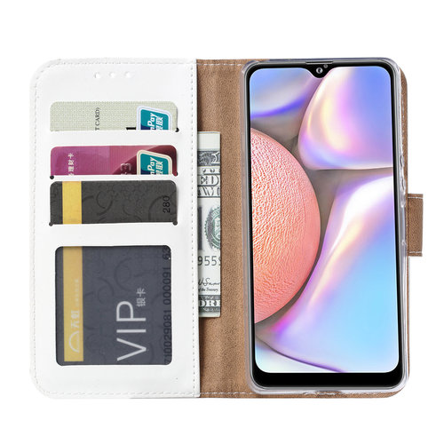 Bookcase Samsung Galaxy A10S hoesje - Wit