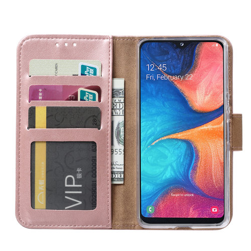 Bookcase Samsung Galaxy A20S hoesje - Rosé Goud