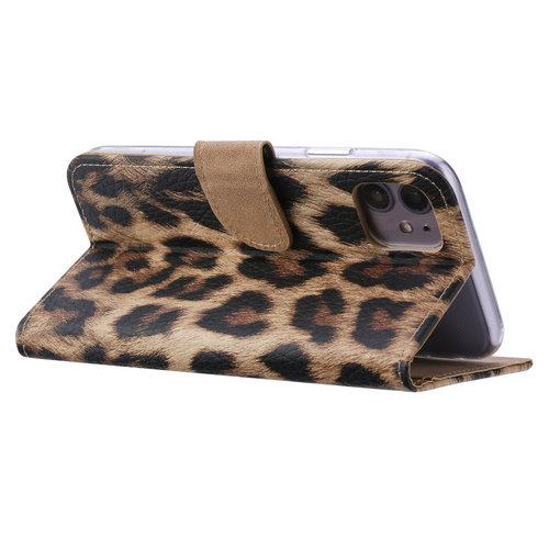 Panter print lederen Bookcase hoesje voor de Apple iPhone 11