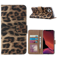 Panter print lederen Bookcase hoesje voor de Apple iPhone 11 Pro