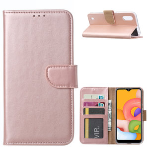 Bookcase Samsung Galaxy A01 hoesje - Rosé Goud