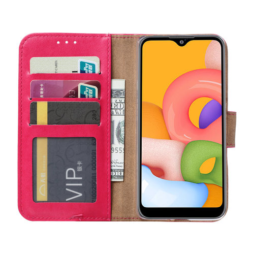 Bookcase Samsung Galaxy A01 hoesje - Roze