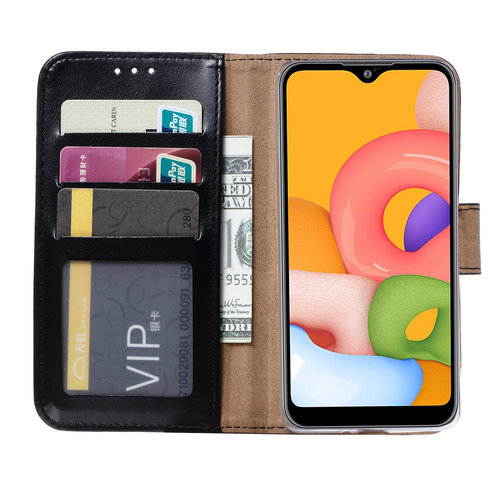 Bookcase Samsung Galaxy A01 hoesje - Zwart