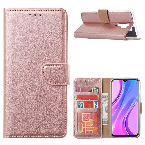 Bookcase Xiaomi Redmi 9 hoesje - Rosé Goud
