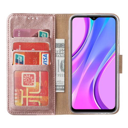 Bookcase Xiaomi Redmi 9 hoesje - Rosé Goud