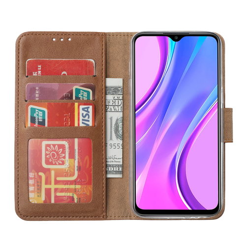 Bookcase Xiaomi Redmi 9 hoesje - Bruin