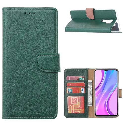 Bookcase Xiaomi Redmi 9 hoesje - Smaragdgroen