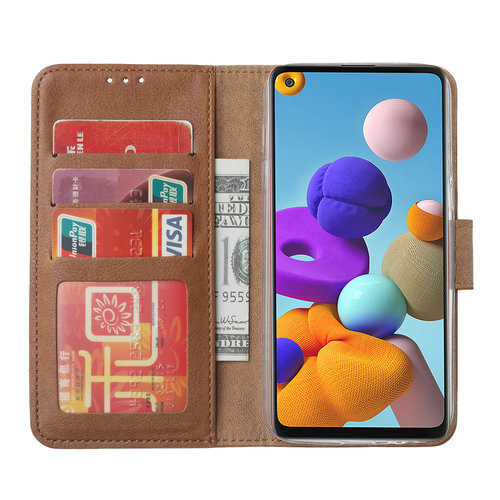 Bookcase Samsung Galaxy A21S hoesje - Bruin